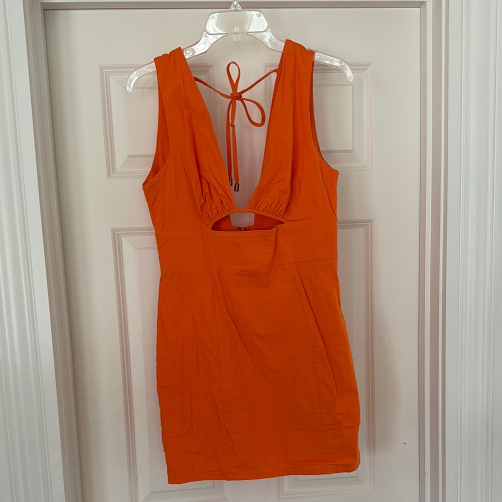 Orange Sleeveless Cutout Dress Size Medium U.S. 6